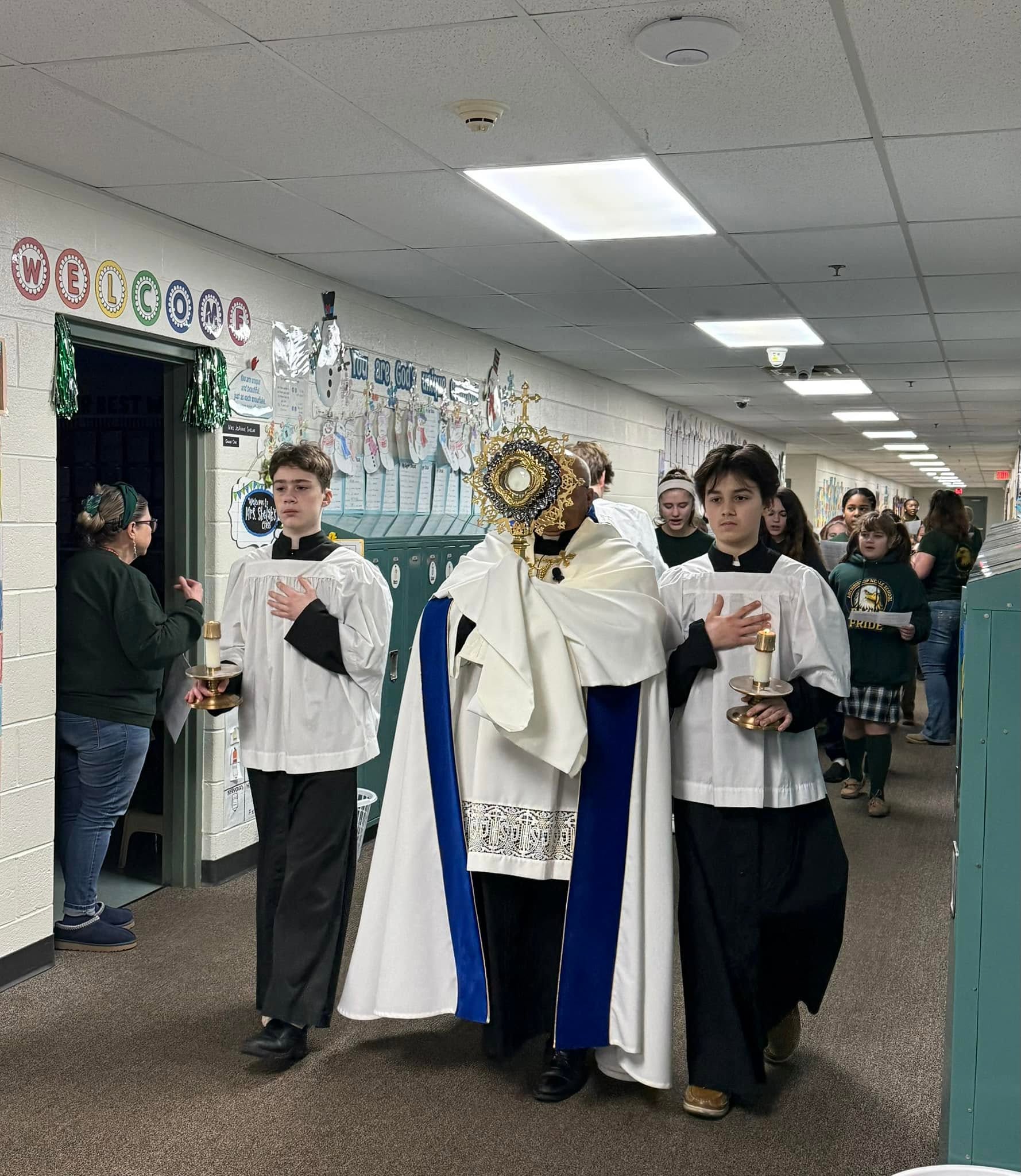 Student volunteers with Archbishop Neale School